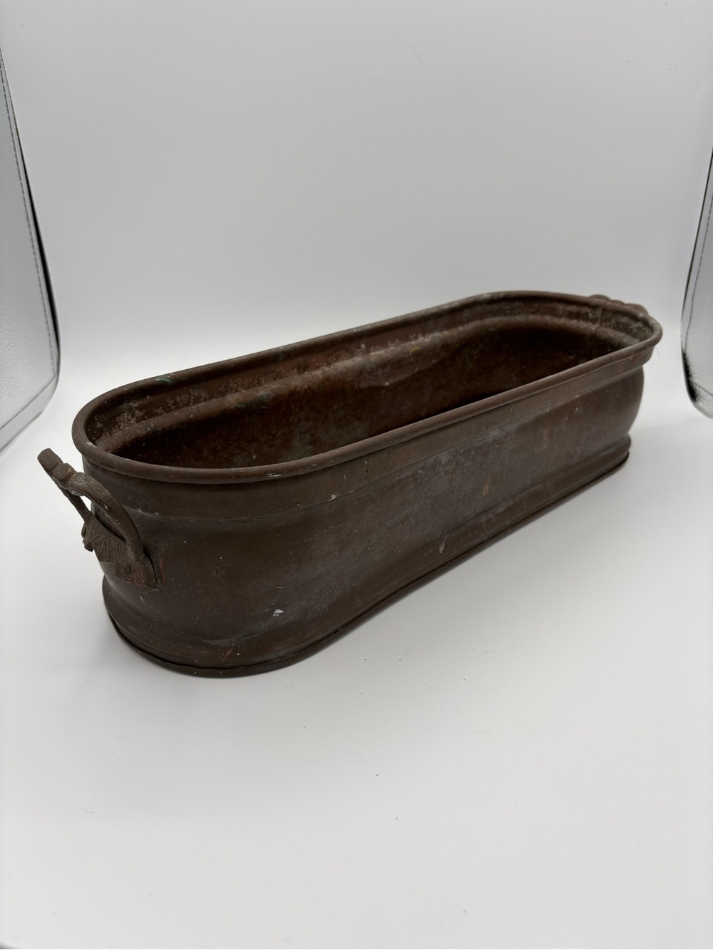 MCM Brown Metal Planter Tray